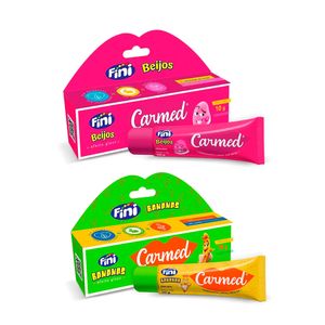 Kit 2 - Hidratante Labial Carmed Fini Beijos Com Cor Efeito Gloss e Banana  10g  cada