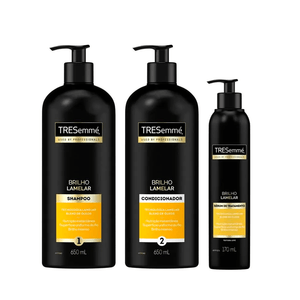 Kit Shampoo Brilho Lamelar 650ml+Condicionador Brilho Lamelar 650ml+Sérum Brilho Lamelar 170ml Tresemmé