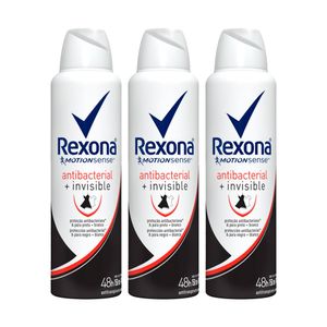 Kit 3 Desodorantes Rexona Aerosol Women Invisible Antibacteriano 150ml Cada