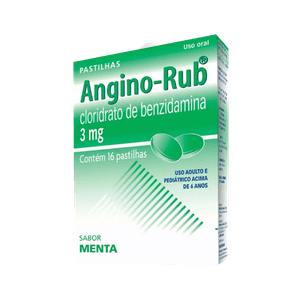 Angino Rub Eurofarma Menta com 16 pastilhas