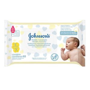 Lenço Umedecido JohnsonS & JohnsonS Baby Recém-Nascido Sem Fragrância com 48 Unidades