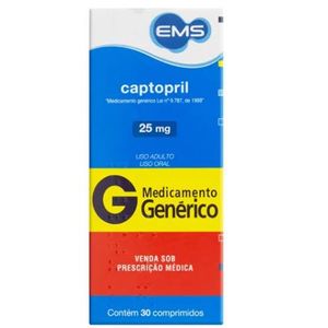 Captopril Ems 25mg com 30 comprimidoscomprimidos