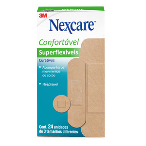 Curativo 3M Nexcare Superflexíveis com 24 Unidades