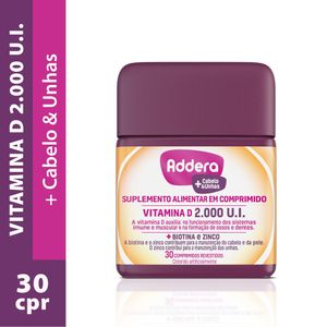 Vitamina D Addera +Cabelos E Unhas com 30 comprimidos
