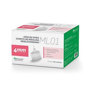 Agulha Para Caneta Insulina Medlevensohn 4Mm com 100 Unidades