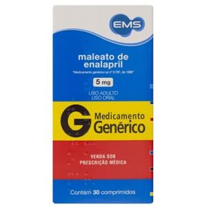 Maleato de Enalapril 5mg Ems com 30 comprimidos