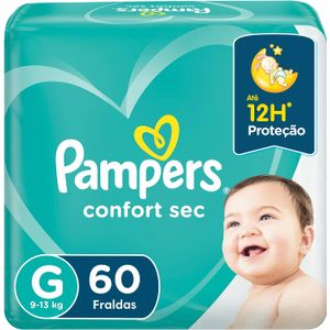 Fralda Pampers Confort Sec Super G com 60 Unidades