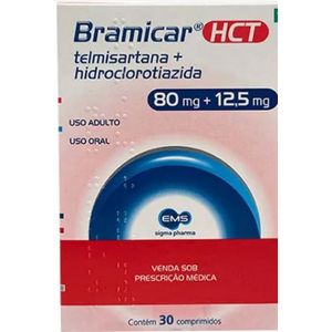Bramicar Hct Ems 80mg+ 12,5mg com 60 comprimidos