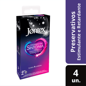 Preservativo Jontex Lubrificante Orgasmo em Sintonia com 4 Unidades
