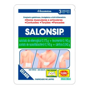 Salonsip Emplastro Hisamitsu 1 Envelope com 3 Unidades