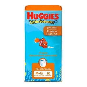 Fralda Descartável Huggies Little Swimmers Praia E Piscina Tamanho G com 10 Unidades