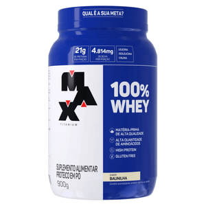 Whey Max Titanium 100% Sabor Baunilha Pote 900g