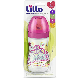 Mamadeira Lillo Super Divertida Ortodôntica Rosa 260ML