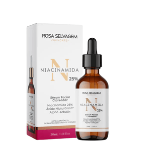 Sérum Facial Clareador Niacinamida 25% Rosa Selvagem.