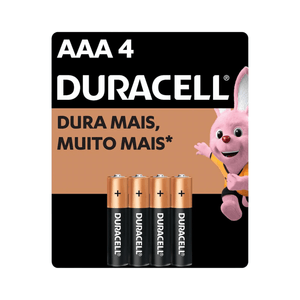 Pilha Duracell Alcalina AAA 4 Palito 1,5v Com 4 Unidades