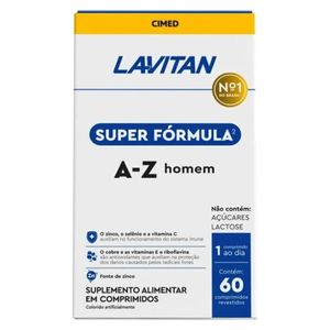 Suplemento Vitamínico Lavitan Super Fórmula A-Z Homem com 60 Comprimidos