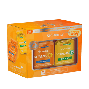 Kit Gummy Vitamina C 100mg 30 gomas + Vitamina D 2000UI 30 gomas