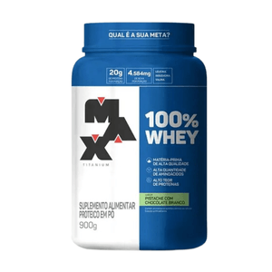 Whey Protein Max Titanium 100% Pistache Chocolate Branco 900g