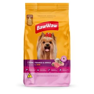 Ração Baw Waw Cão Adulto Raças Mini Carne Frango e Arroz 2,4KG
