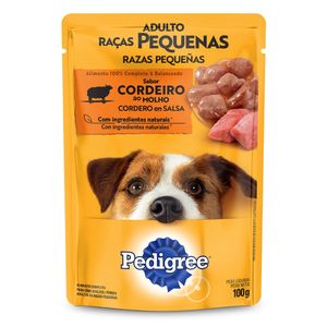 Ração Úmida Pedigree Sachê Adulto Raça Pequena Sabor Cordeiro ao Molho 100g