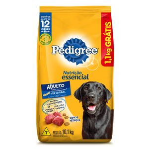 Ração Pedigree Cão Adulto Nutrição Essencial Sabor Carne 10,1Kg