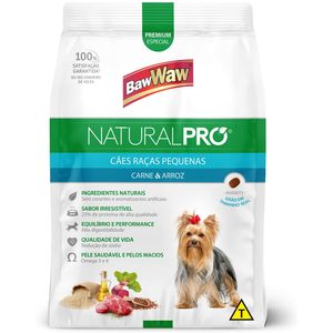 Ração Baw Waw Natural Pró Cão Pequeno Carne e Arroz 1kg