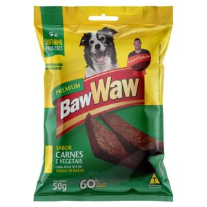 Petisco Baw Waw Cão Pequeno Bifinho Carne e Vegetais 50g
