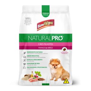 Ração Baw Waw Natural Pró Cão Filhote Frango e Arroz 1kg