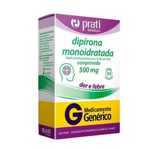 Dipirona Monoidratada 500mg 30 comprimidos Prati Donaduzzi Genérico
