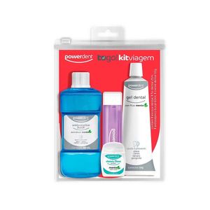 Kit Porwedent Viagem Com Escova Dental + Fio Dental + Pasta de Dente + Solução Bucal 60ml