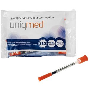 Seringa de Insulina Uniqmed com Agulha 6Mm 0,5ml com 10 Unidades