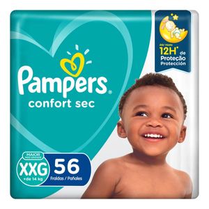 Fralda Pampers Confort Sec Super Xxg com 56 Unidades