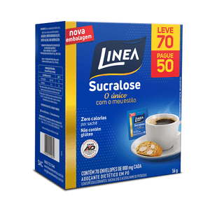 Adoçante Linea Pó Sucralose com 70 Sachês 0,8g
