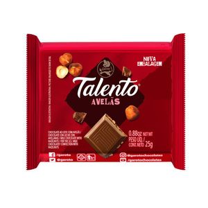 Chocolate Talento Mini Chocolate Avelã Vermelho 25g