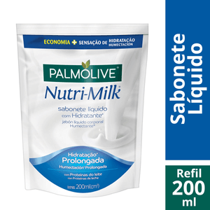 Sabonete Palmolive Nutrimilk líquido 200ml Refil