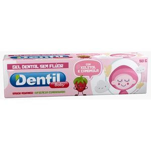 Creme Dental Dentil Baby Morango Sem Flúor Com Xilitol 50g