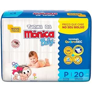 Fralda Turma Da Mônica Baby Jumbinho Tamanho P com 20 Unidades