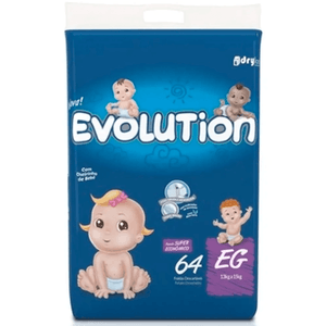 Fralda Descartavel Evolution Econômico Hiper Tamanho Eg com 64 Unidades