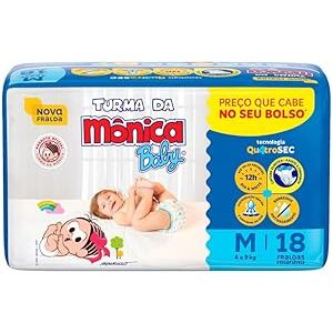 Fralda Turma Da Mônica Baby Jumbinho Tamanho M com 18 Unidades