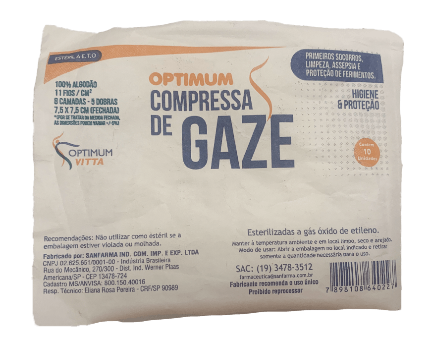 Compressa Gaze Est ril Optimum Vitta 11 Fio com 10 Unidades - Nivele ...