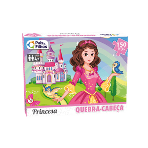 Quebra-Cabeça Pai E Filho Princesas Premium com 150 Peças