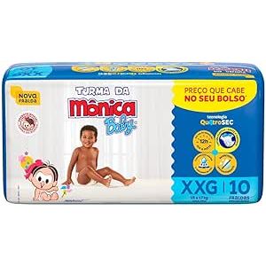 Fralda Descartável Turma Da Mônica Baby Jumbinho Tamanho Xxg Com 10 Unidades