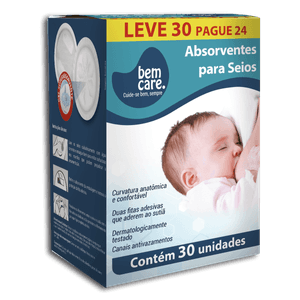 Absorvente Bem Care Para Seios com 30 Unidades