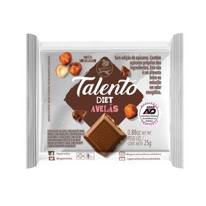 Chocolate Talento Mini Diet Avelãs 25g