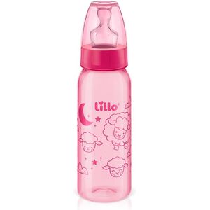 Mamadeira Lillo Divertida Bico de Silicone Ortodôntico Rosa 240ml