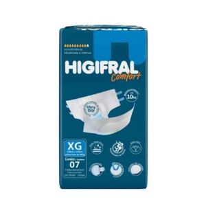 Fralda Geriátrica Higifral Premium Tamanho Extra Grande com 7 Unidades