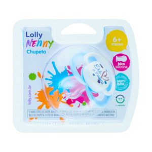 Chupeta Lolly Baby Clean Bico Silicone Redonda Tamanho 2 Azul
