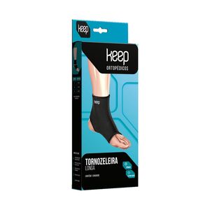Tornozeleira Keep Neoprene Longa Tamanho P Preto