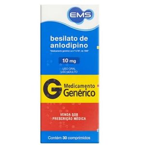 Besilato Anlodipino Ems 10mg com 30 comprimidos