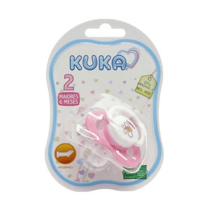 Chupeta Kuka Decorada Plus 2 Redonda Rosa